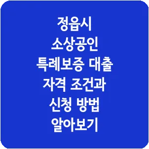 정읍시 소상공인 특례보증 대출 자격 조건과 신청 방법 알아보기