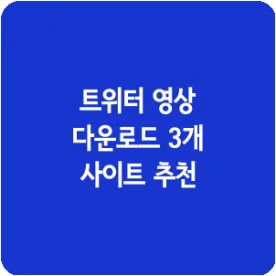 트위터 영상 다운로드 3개 사이트 추천