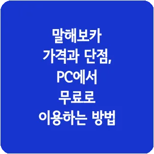 말해보카 가격과 단점, PC에서 무료로 이용하는 방법