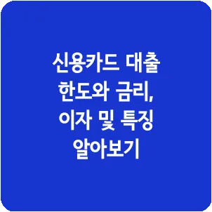 신용카드 대출 한도와 금리, 이자 및 특징 알아보기