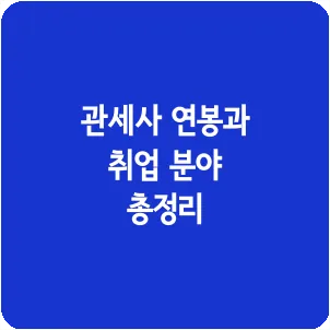 관세사 연봉과 취업 분야 총정리