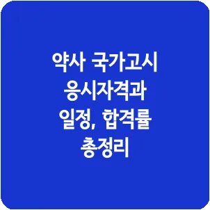 약사 국가고시 응시자격과 일정, 합격률 총정리