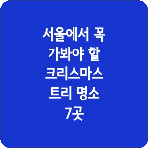 서울에서 꼭 가봐야 할 크리스마스 트리 명소 7곳