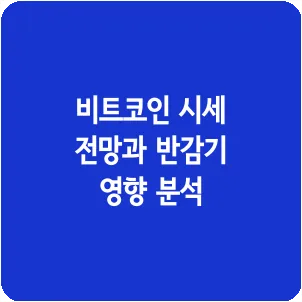 비트코인 시세 전망과 반감기 영향 분석