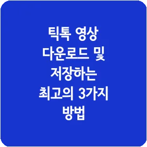 틱톡 영상 다운로드 및 저장하는 최고의 3가지 방법
