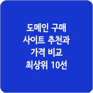 도메인 구매 사이트 추천과 가격 비교 최상위 10선