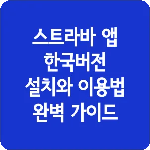 스트라바 앱 한국버전 설치와 이용법 완벽 가이드