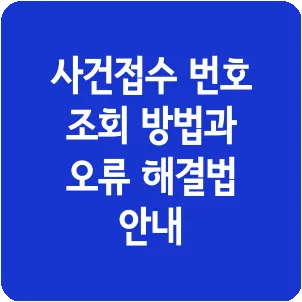 사건접수 번호 조회 방법과 오류 해결법 안내