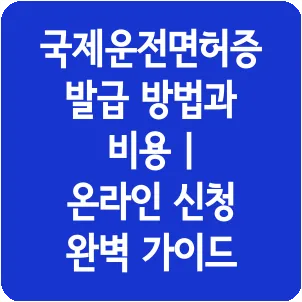 국제운전면허증 발급 방법과 비용 | 온라인 신청 완벽 가이드