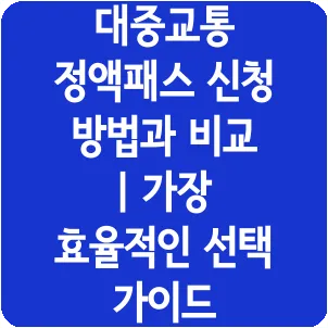대중교통 정액패스 신청 방법과 비교 | 가장 효율적인 선택 가이드