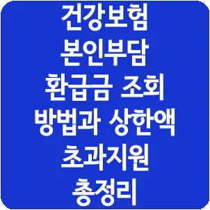 건강보험 본인부담 환급금 조회 방법과 상한액 초과지원 총정리