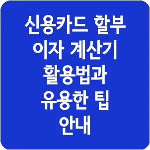신용카드 할부 이자 계산기 활용법과 유용한 팁 안내