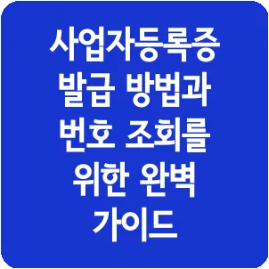 사업자등록증 발급 방법과 번호 조회를 위한 완벽 가이드