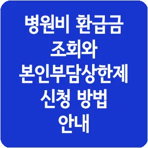 병원비 환급금 조회와 본인부담상한제 신청 방법 안내