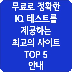 무료로 정확한 IQ 테스트를 제공하는 최고의 사이트 TOP 5 안내