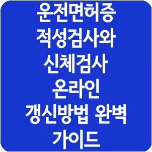 운전면허증 적성검사와 신체검사 온라인 갱신방법 완벽 가이드
