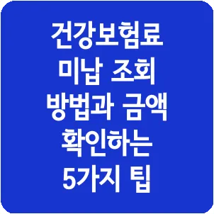 건강보험료 미납 조회 방법과 금액 확인하는 5가지 팁