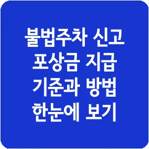 불법주차 신고 포상금 지급 기준과 방법 한눈에 보기