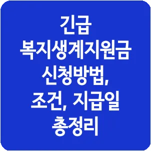긴급 복지생계지원금 신청방법, 조건, 지급일 총정리