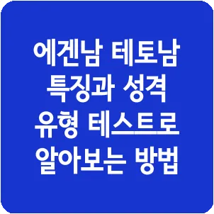 에겐남 테토남 특징과 성격 유형 테스트로 알아보는 방법