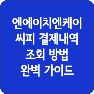 엔에이치엔케이씨피 결제내역 조회 방법 완벽 가이드