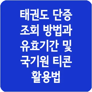 태권도 단증 조회 방법과 유효기간 및 국기원 티콘 활용법
