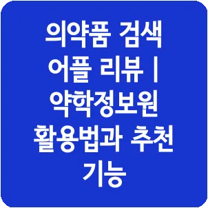 의약품 검색 어플 리뷰 | 약학정보원 활용법과 추천 기능