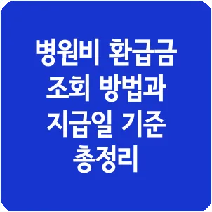 병원비 환급금 조회 방법과 지급일 기준 총정리