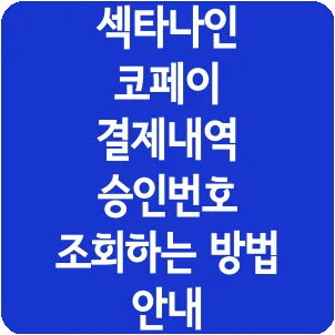 섹타나인 코페이 결제내역 승인번호 조회하는 방법 안내