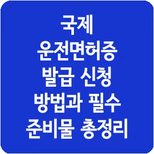 국제 운전면허증 발급 신청 방법과 필수 준비물 총정리